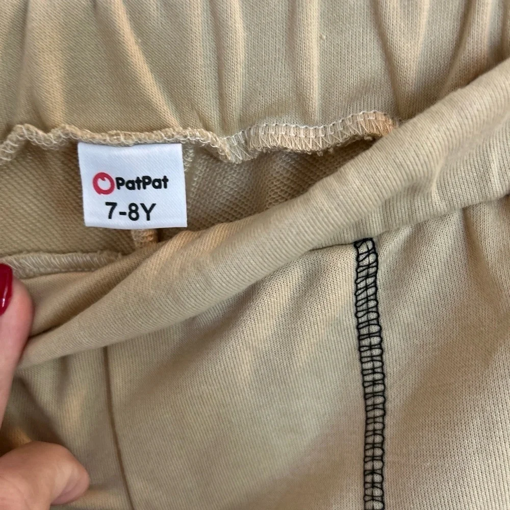 patpat Boys/Girls 2 Piece Tan & Black Sweatsuit  NWT  Size 7/8